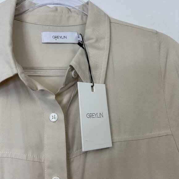 NEW Greylin Romper Womens Size Small Linen Blend Oversized Anthropologie - Picture 4 of 10